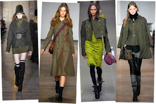 Moda toamna 2010, cromatica de inspiratie militara